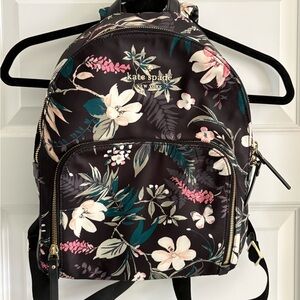 Kate Spade Floral Print Backpack in Black